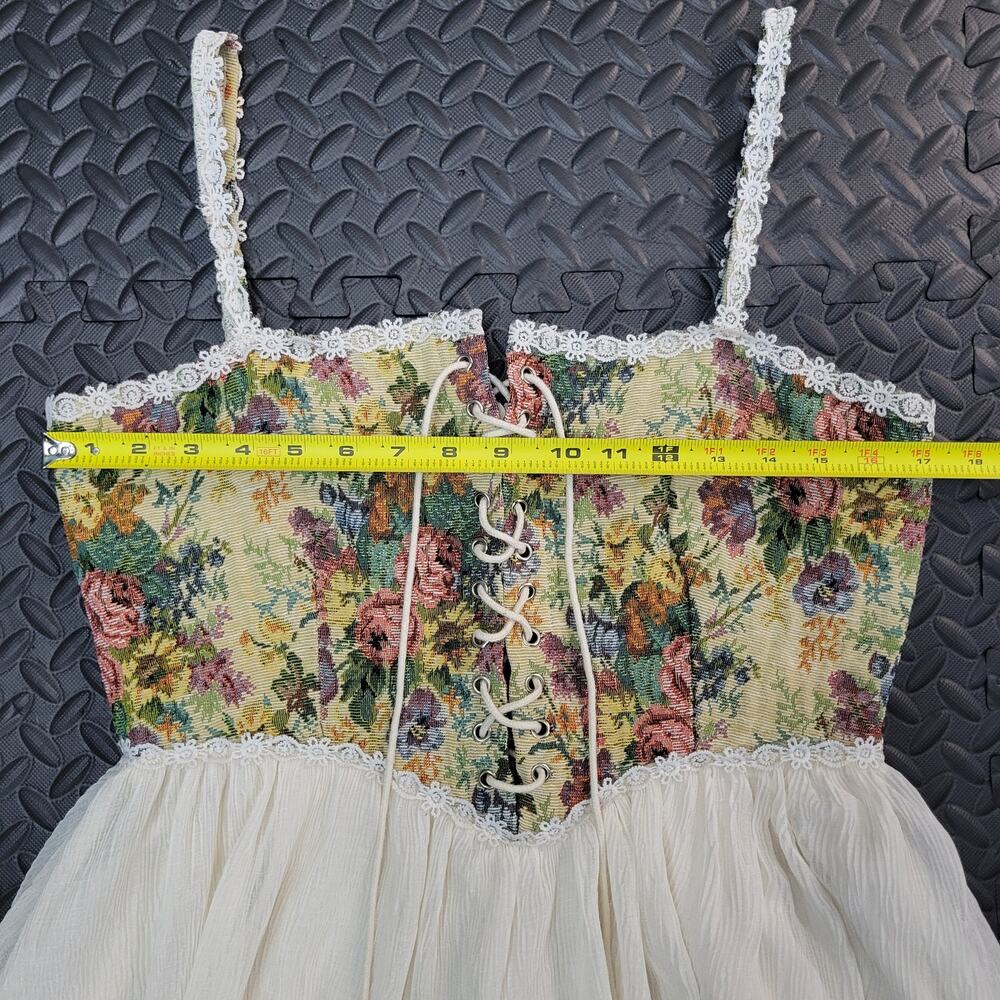 Cider Secret Garden Corset Mini Dress Flowy XL Cottagecore Fairycore Romantic - Picture 7 of 8